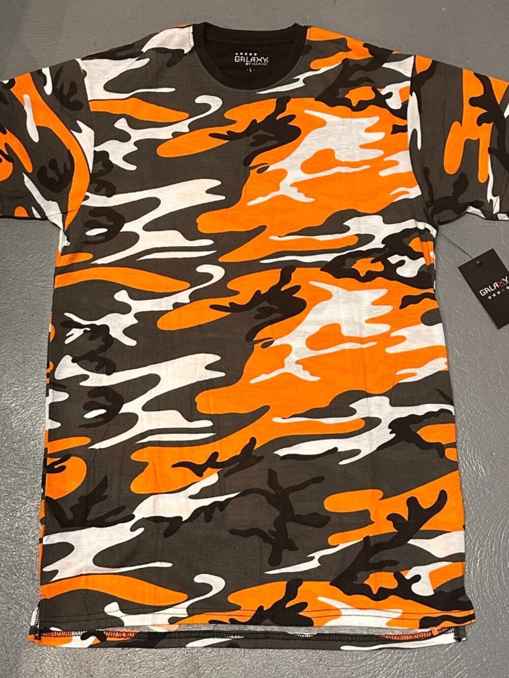 3/$30 Galaxy By Harvic Camoflauge Shirt Orange Mens Size Large Short Sleeve New